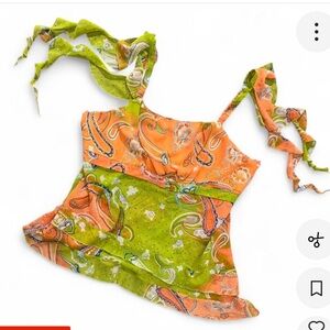 Green Floral Tank Top